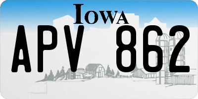 IA license plate APV862