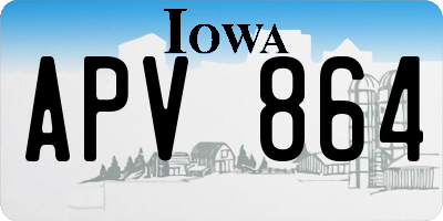 IA license plate APV864