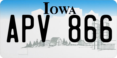 IA license plate APV866