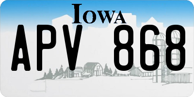 IA license plate APV868