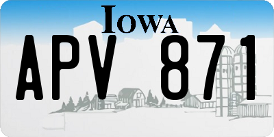 IA license plate APV871