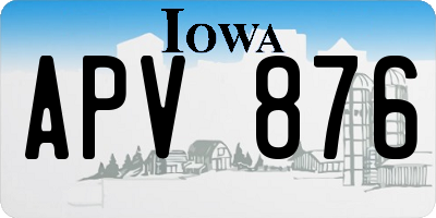 IA license plate APV876