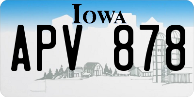IA license plate APV878