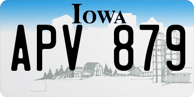 IA license plate APV879