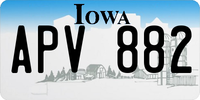 IA license plate APV882