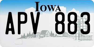 IA license plate APV883