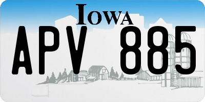 IA license plate APV885