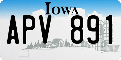 IA license plate APV891