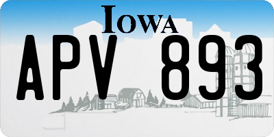 IA license plate APV893