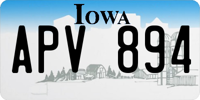 IA license plate APV894