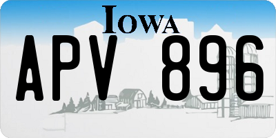 IA license plate APV896
