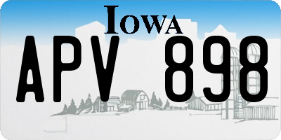 IA license plate APV898