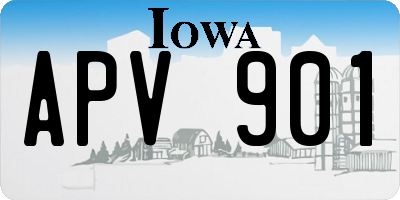 IA license plate APV901