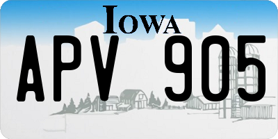 IA license plate APV905