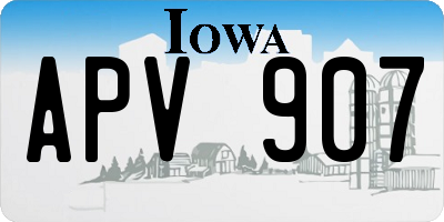 IA license plate APV907
