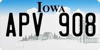 IA license plate APV908
