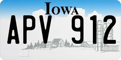 IA license plate APV912