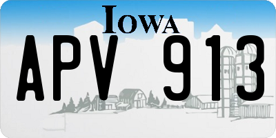 IA license plate APV913