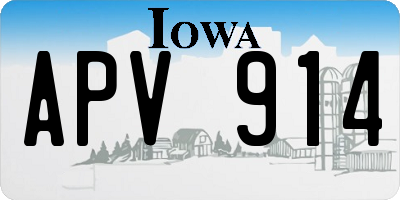 IA license plate APV914
