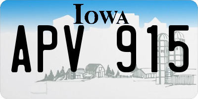 IA license plate APV915