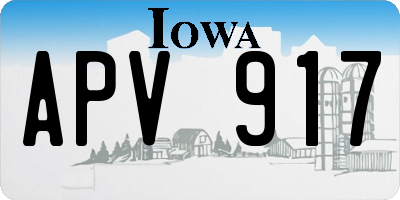 IA license plate APV917
