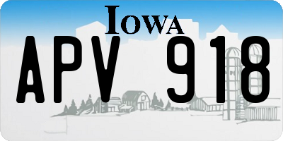 IA license plate APV918