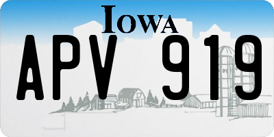 IA license plate APV919