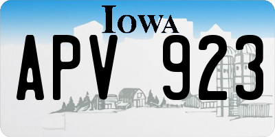 IA license plate APV923