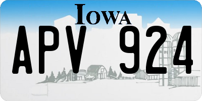 IA license plate APV924