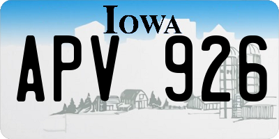 IA license plate APV926