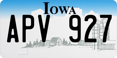 IA license plate APV927