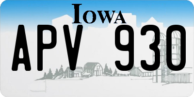 IA license plate APV930