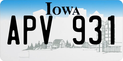 IA license plate APV931