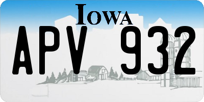 IA license plate APV932