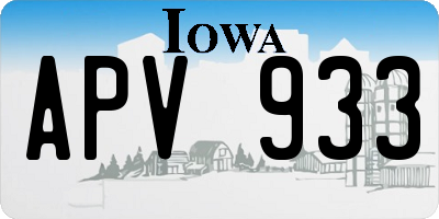 IA license plate APV933