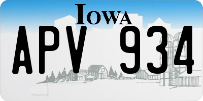 IA license plate APV934