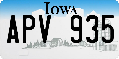 IA license plate APV935