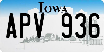IA license plate APV936