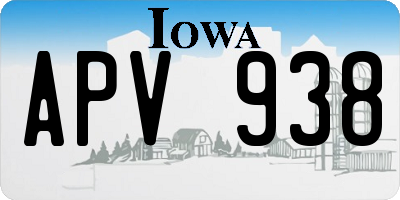 IA license plate APV938