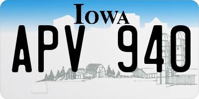 IA license plate APV940