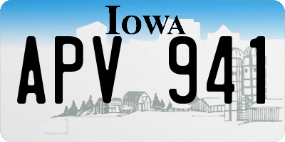 IA license plate APV941