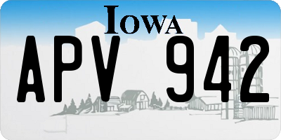 IA license plate APV942