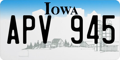 IA license plate APV945