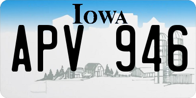 IA license plate APV946