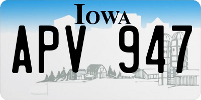 IA license plate APV947