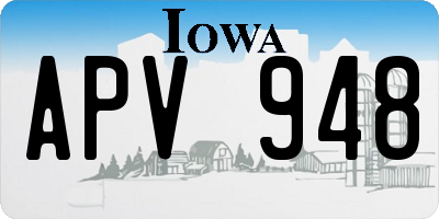 IA license plate APV948