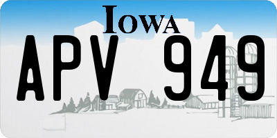 IA license plate APV949