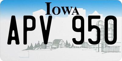 IA license plate APV950