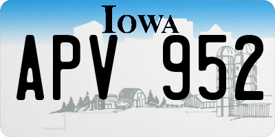 IA license plate APV952