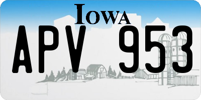 IA license plate APV953